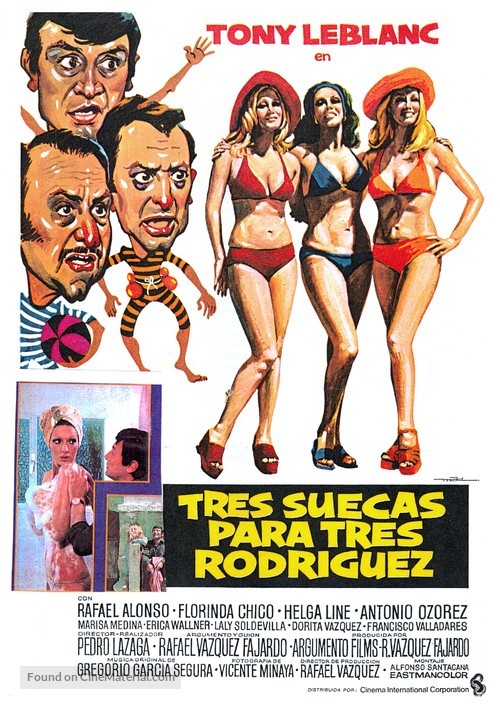Tres suecas para tres Rodr&iacute;guez - Spanish Movie Poster