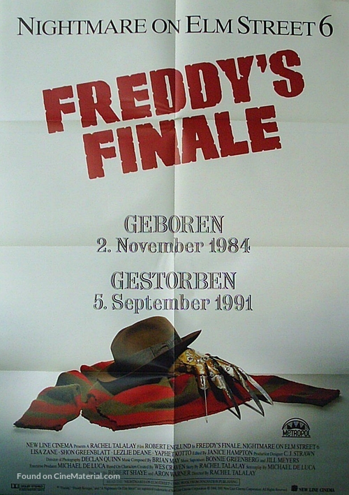 Freddy&#039;s Dead: The Final Nightmare - German Movie Poster