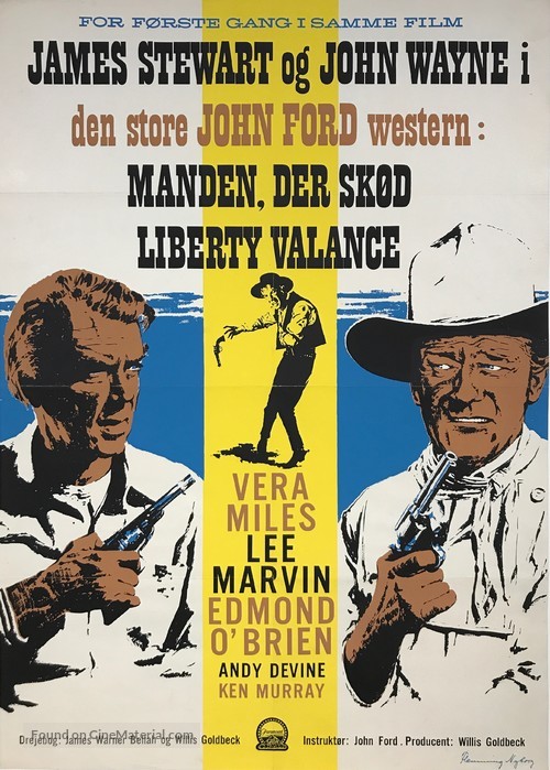 The Man Who Shot Liberty Valance - Danish Movie Poster