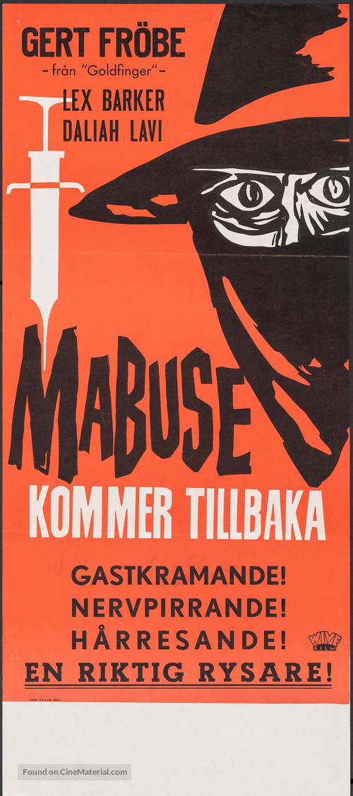 Im Stahlnetz des Dr. Mabuse - Swedish Movie Poster