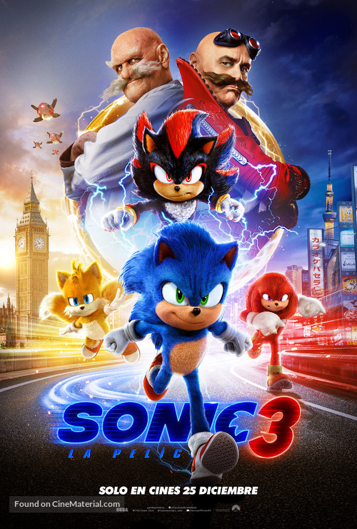 Sonic the Hedgehog 3 - Spanish Movie Poster