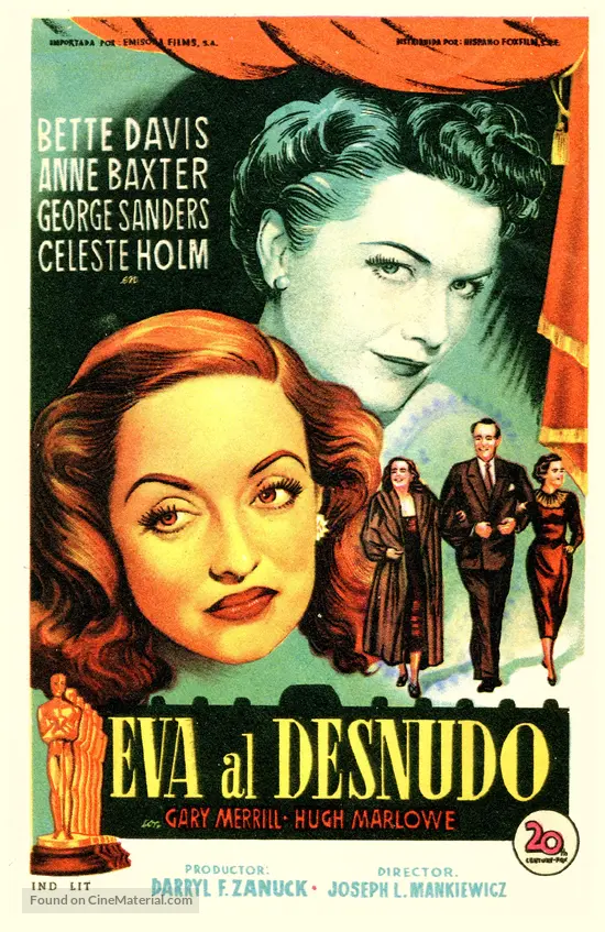 All About Eve 1950 Spanish Movie Poster All about eve 1950 spanish movie poster