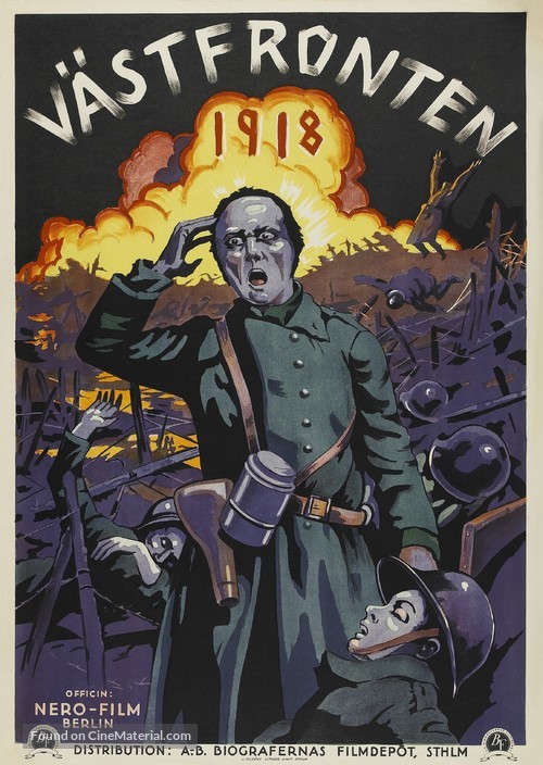 Westfront 1918: Vier von der Infanterie - Swedish Movie Poster