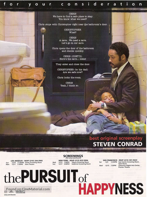 The Pursuit of Happyness - For your consideration movie poster
