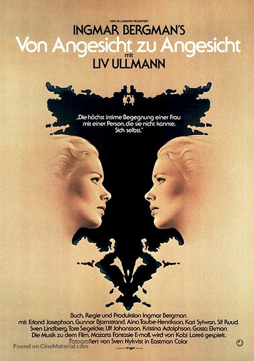 Ansikte mot ansikte - German Movie Poster