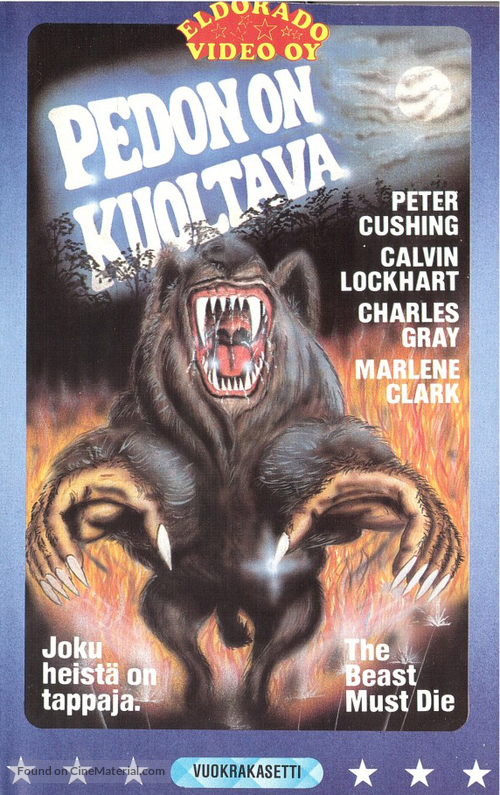 The Beast Must Die - Finnish VHS movie cover