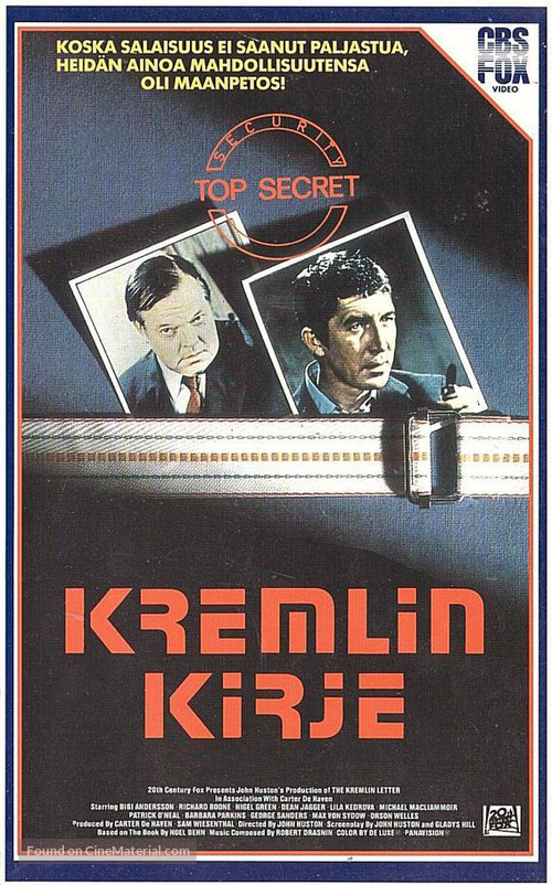 The Kremlin Letter - Finnish VHS movie cover