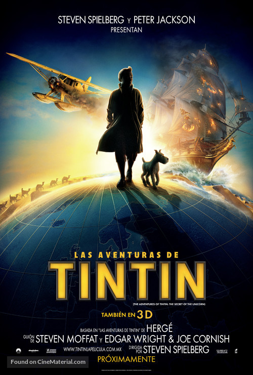 The Adventures of Tintin: The Secret of the Unicorn - Mexican Movie Poster