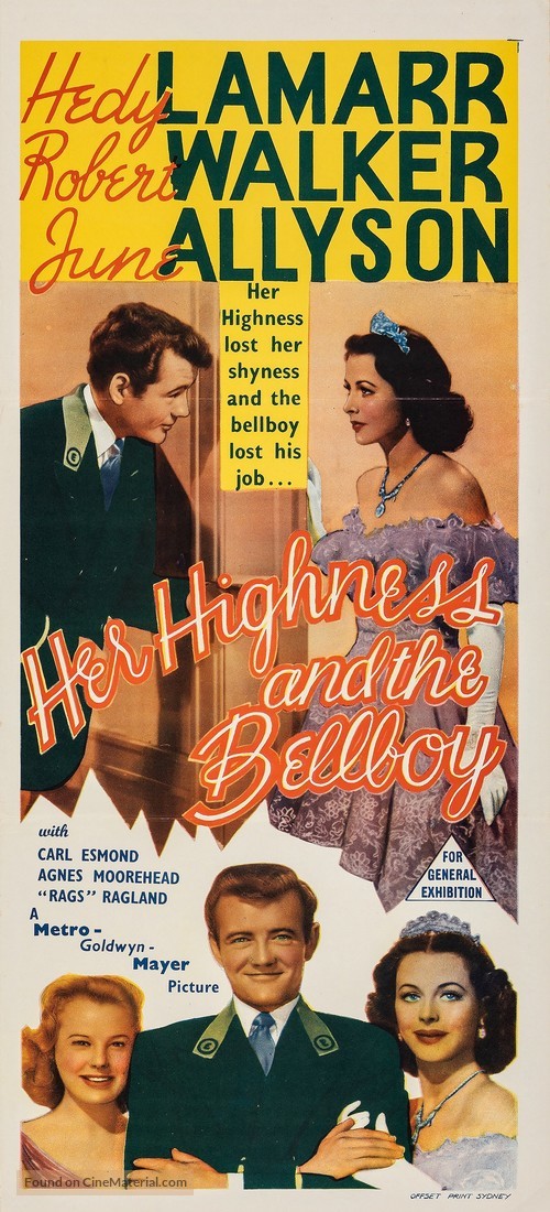 Her Highness and the Bellboy - Australian Movie Poster