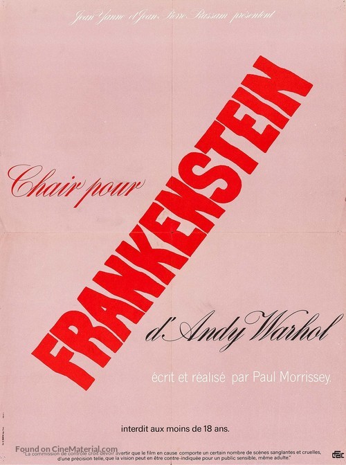 Flesh for Frankenstein - French Movie Poster