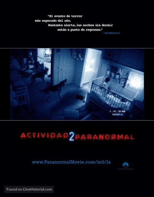Paranormal Activity 2 - Colombian Movie Poster