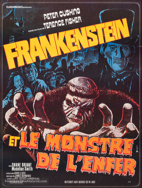 Frankenstein and the Monster from Hell - French Movie Poster