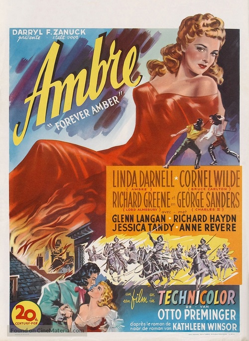 Forever Amber - Belgian Movie Poster