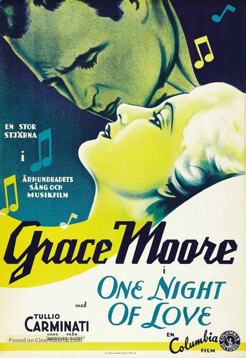 One Night of Love - Swedish Movie Poster