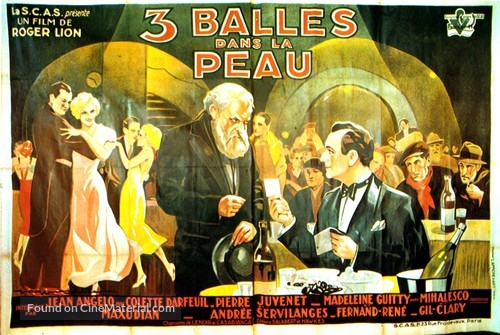 Trois balles dans la peau - French Movie Poster