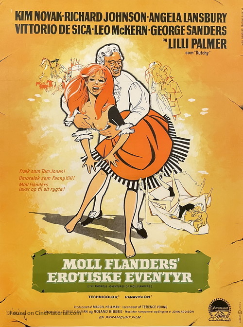 The Amorous Adventures of Moll Flanders - Danish Movie Poster