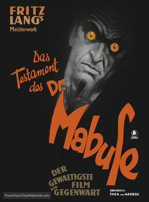 Das Testament des Dr. Mabuse - German Movie Poster