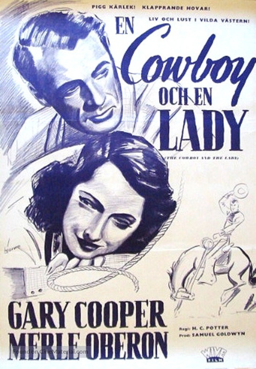 The Cowboy and the Lady - Swedish Movie Poster