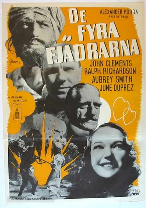 The Four Feathers - Swedish Movie Poster