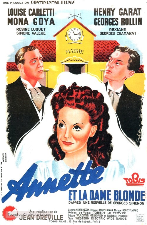 Annette et la dame blonde - French Movie Poster