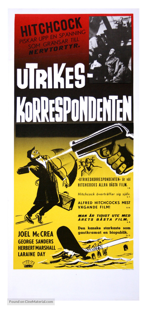 Foreign Correspondent - Swedish Movie Poster
