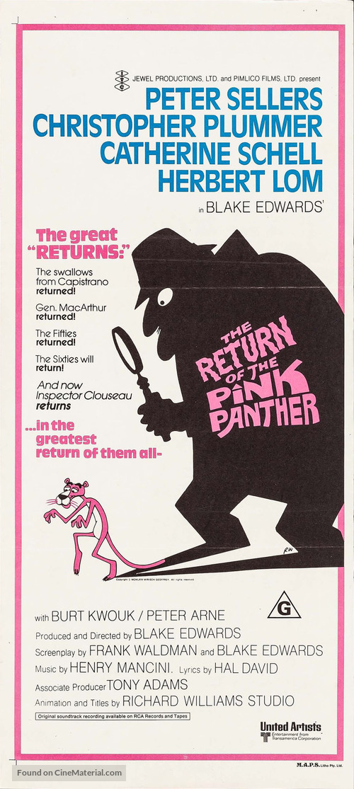 The Return of the Pink Panther - Australian Movie Poster