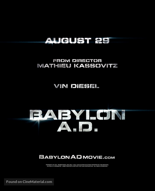 Babylon A.D. - British Movie Poster