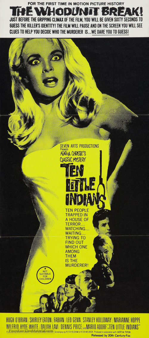 Ten Little Indians - Australian Movie Poster