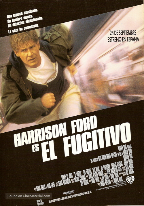 The Fugitive - Spanish Theatrical movie poster