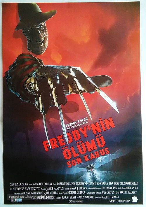 Freddy&#039;s Dead: The Final Nightmare - Turkish Movie Poster