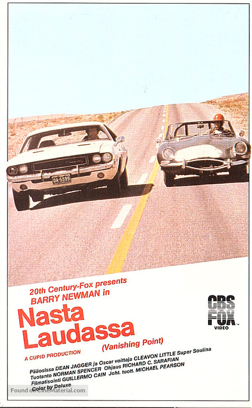 Vanishing Point - Finnish VHS movie cover
