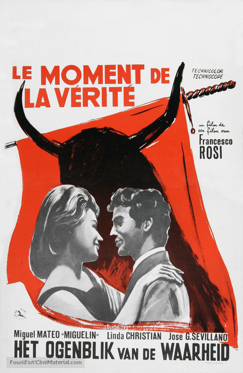 Il momento della verit&agrave; - Belgian Movie Poster