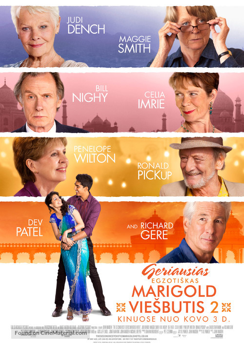 The Second Best Exotic Marigold Hotel - Lithuanian Movie Poster