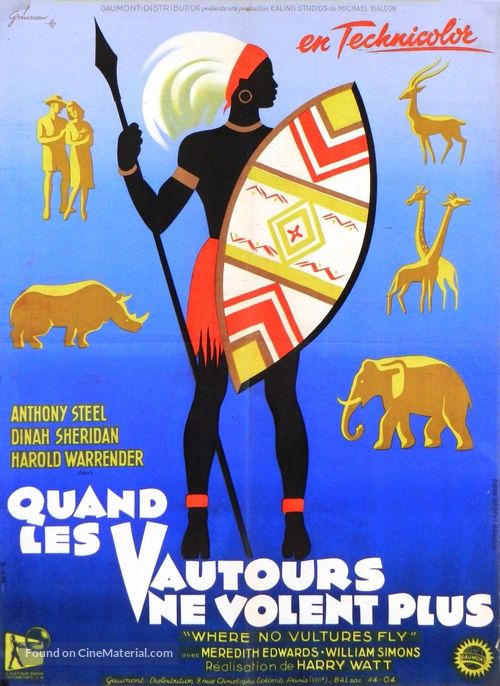 Where No Vultures Fly - French Movie Poster