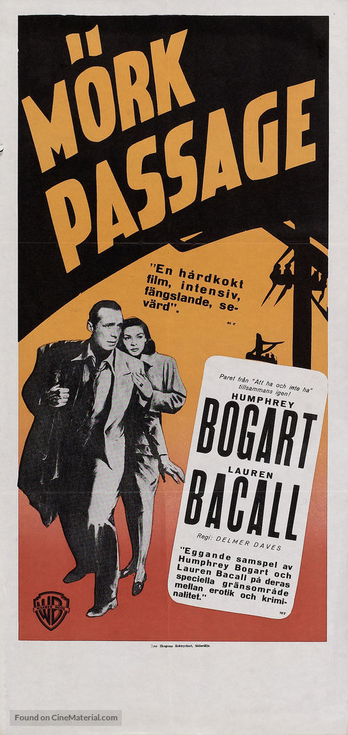 Dark Passage - Swedish Movie Poster