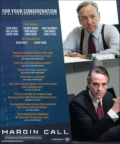 Margin Call - For your consideration movie poster