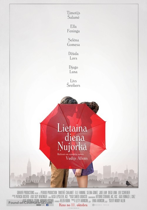 A Rainy Day in New York - Latvian Movie Poster