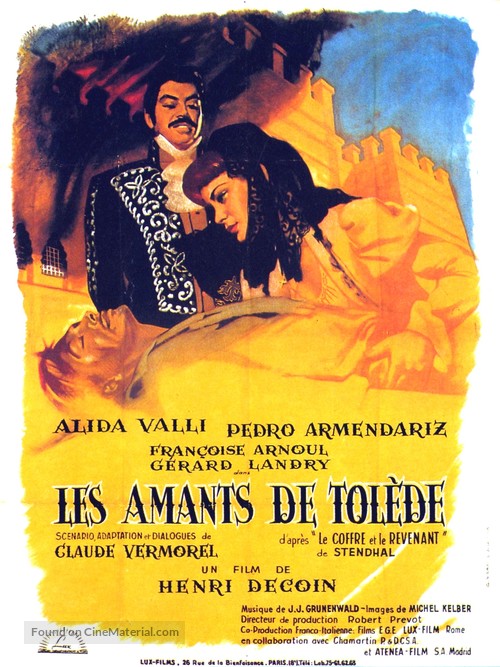 Les amants de Tol&egrave;de - French Movie Poster
