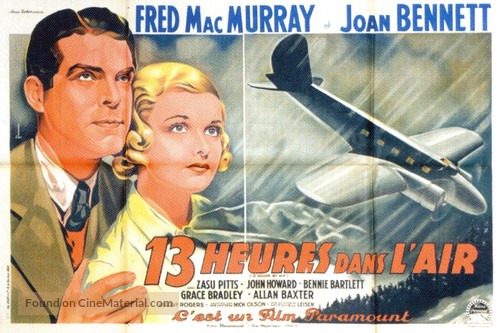 Thirteen Hours by Air - French Movie Poster