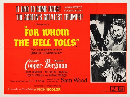For Whom the Bell Tolls - British Re-release movie poster