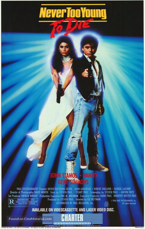 Never Too Young to Die - Video release movie poster