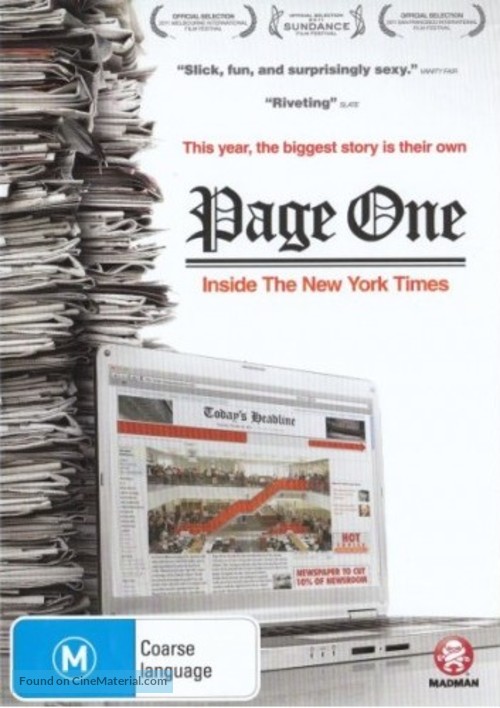 Page One: A Year Inside the New York Times - Australian DVD movie cover