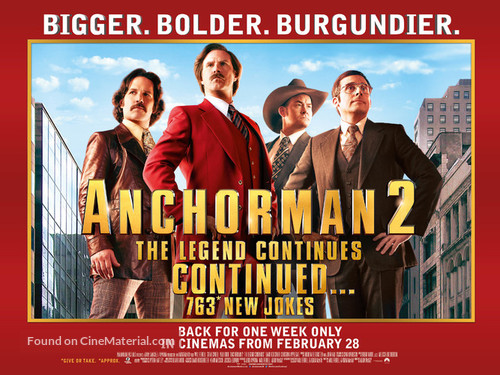 Anchorman 2: The Legend Continues - British Movie Poster