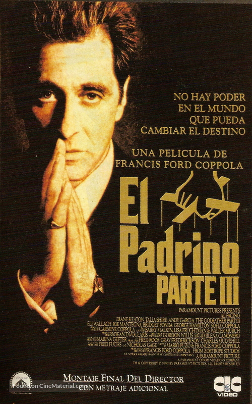 The Godfather: Part III - Spanish VHS movie cover