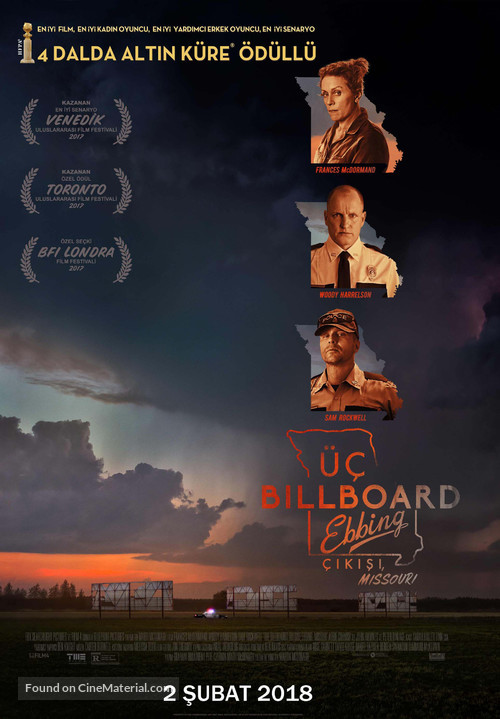 Three Billboards Outside Ebbing, Missouri - Turkish Movie Poster