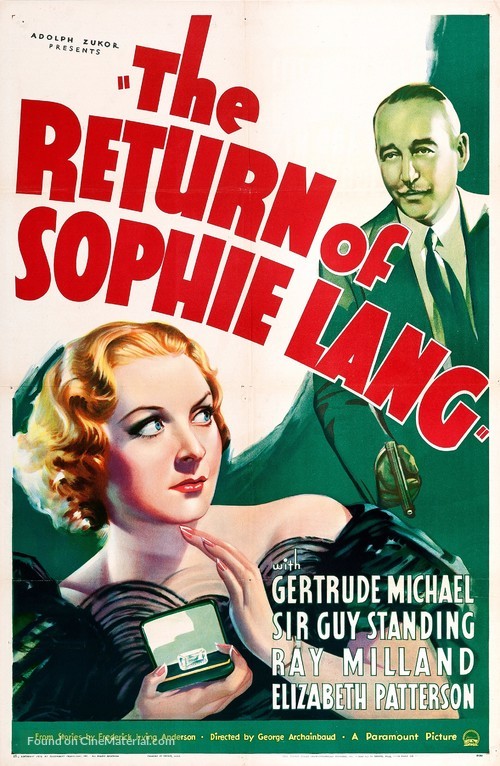 The Return of Sophie Lang - Movie Poster