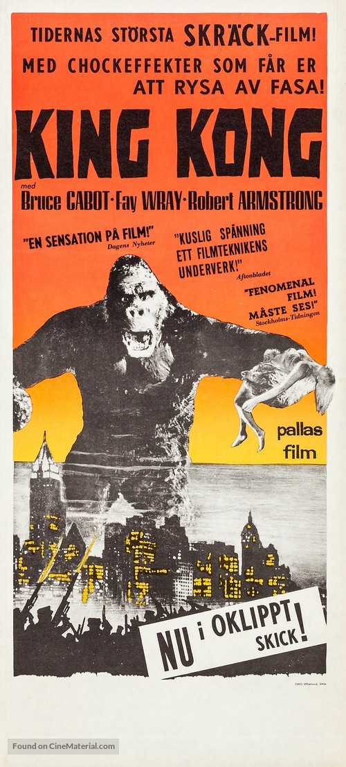 King Kong - Swedish Re-release movie poster