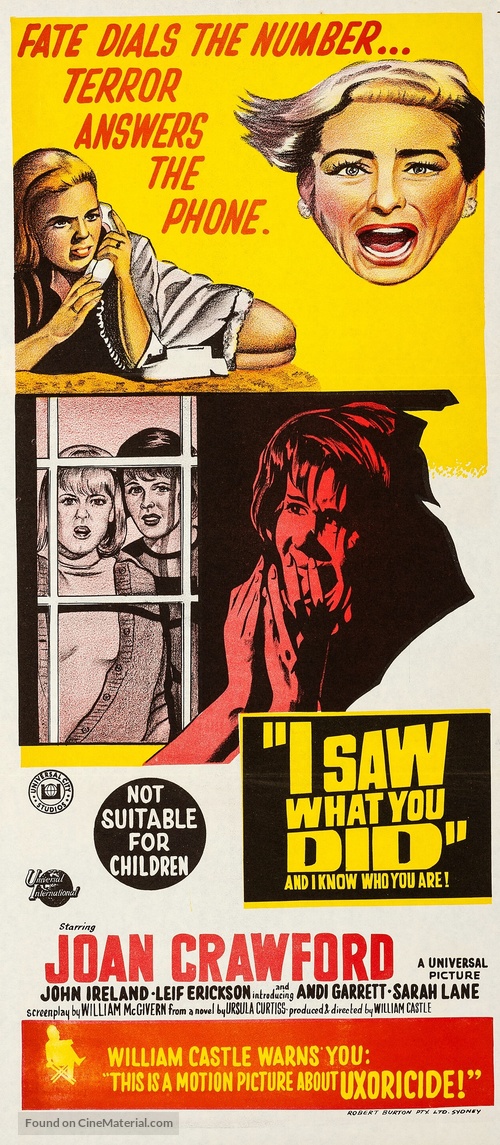 I Saw What You Did - Australian Movie Poster