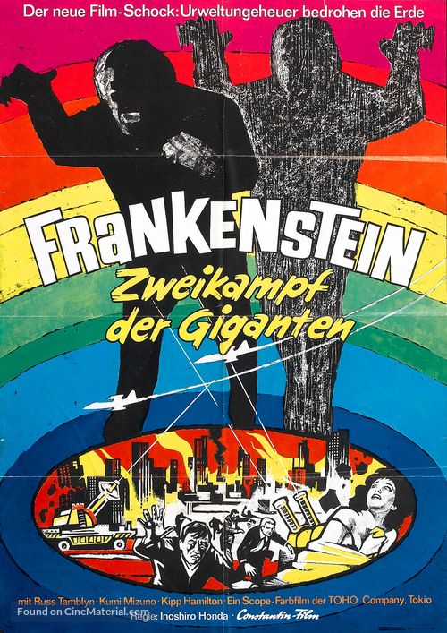 Furankenshutain no kaij&ucirc;: Sanda tai Gaira - German Movie Poster