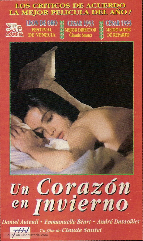 Un coeur en hiver - Argentinian VHS movie cover